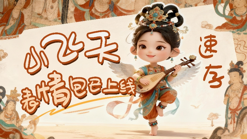 【何以中國·壁畫里的中國】小飛天表情包已上線，速存！