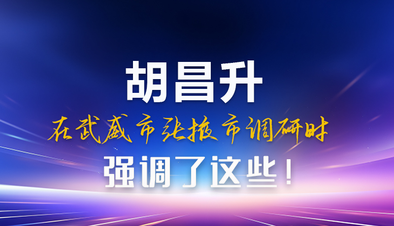 圖解|胡昌升在武威市張掖市調(diào)研時(shí)強(qiáng)調(diào)這些！